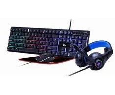 Klaviatūra GEMBIRD 4-in-1 foninio apšvietimo žaidimų rinkinys Ghost US išdėstymas