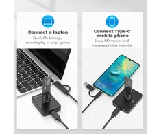 GEMBIRD Desktop USB Type-C M.2 SATA NVME SSD drive docking station juodas