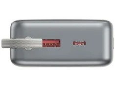 Gembird PB20-PD65-LCD-01 greito įkrovimo išorinė baterija su integruotais laidais, 65W, 20000 mAh, juodas