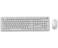 Klaviatūra Gembird KBS-WPS-01 Slim Pro Business wireless desktop set, baltas, RU išdėstymas