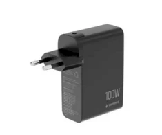 Įkroviklis Gembird GEMBIRD Szybka kroviklis GaN 4x USB 3xUSB-C + 1x USB-A 100W LCD juoda
