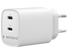 Įkroviklis jungiama į tinklą Gembird TA-UC-2C-PD45-01-W 2 porty USB-C 45W balta