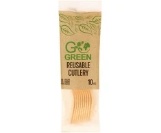 Gogreen Go Žalias Go Žalias Reusable Forks 10pcs