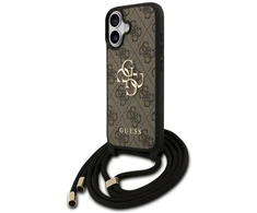 Original dėklas GUESS 4G Big Logo Cord Stap Crossbody skirtas iPhone 17 rudos spalvos