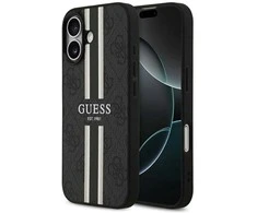 „Guess 4G“ dryžuotas „MagSafe“ dėklas, skirtas „iPhone 17“ - juodas