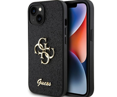 Apple iPhone 15 plus Guess dėklas Glitter Script Big 4G (GUHCP15MHG4SGK) juodos spalvos