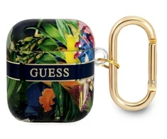 Apple AirPods ausinių dėklas Guess AirPods Flower Strap Collection (GUA2HHFLB) mėlynos spalvos