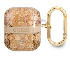 Apple AirPods ausinių dėklas Guess AirPods Paisley Strap Collection (GUA2HHFLD) aukso spalvos