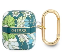 Apple AirPods ausinių dėklas Guess AirPods Flower Strap Collection (GUA2HHFLN) žalios spalvos