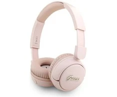 Guess Script Metal Logo belaidės ausinės rožinės spalvos