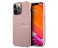 Apple iPhone 13 Pro Max 6,7" Guess dėklas Saffiano Stripe GUHCP13XPSASBPI rožinės spalvos