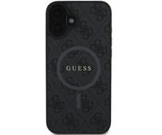 Guess GUHMP16MG4GFRK Apple iPhone 16 Plus 6.7" juodos spalvos dėklas 4G Ring Classic Logo MagSafe