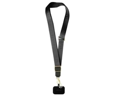 Dėklas Guess CBDY Nylon dirželis telefonui juodos spalvos