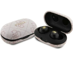 Ausinės Bluetooth TWS + ENC Guess 4G Metal GUTWSP4EGP rožinės spalvos
