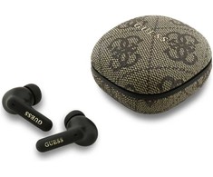 Guess PU 4G Metal Logo ENC TWS belaidės ausinės rudos spalvos
