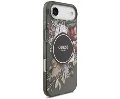 Guess IML Flowers Strap MagSafe dėklas skirtas Apple iPhone Air juodos spalvos