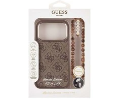 Guess PU 4G MagSafe Strap Limited Edition of 299 dėklas skirtas Apple iPhone 17 Pro rudos spalvos