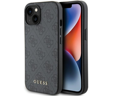 Dėklas GUESS GUHCP15SG4GFGR IPHONE 15/14/13 6.1 "GRAY / GRAY HARD CASE 4G METAL GOLD LOGO
