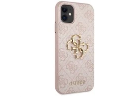 Dėklas Guess - Guess PU 4G Metal Logo Case for iPhone 11 Rožinė