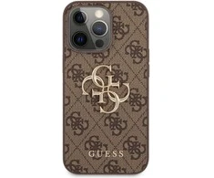 „Guess“ – „Guess PU 4G“ metalinis dėklas su logotipu, skirtas „iPhone 13 Pro“, rudas