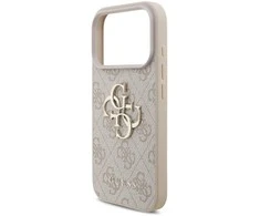 Guess 4G Strap 4G Classic Logo dėklas skirtas Apple iPhone 17 Pro rožinės spalvos