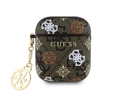 Guess PU 4G Peony Charm Apple AirPods 1/2 dėklas jūsų ausinėms rudos spalvos
