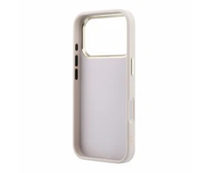 Guess PU 4G Strass Metal Logo dėklas skirtas iPhone 18 Pro Max rožinės spalvos
