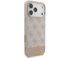 Guess PU 4G Stripe dėklas skirtas Apple iPhone 17 Pro Max Rožinė