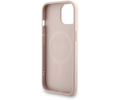 Guess PU Leather 4G Colored Ring Strap MagSafe dėklas skirtas Apple iPhone 14 rožinės spalvos