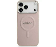 Guess PU Saffiano MagSafe dėklas skirtas Apple iPhone 17 Pro rožinės spalvos