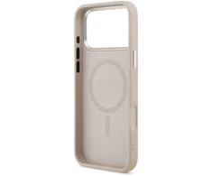 Guess PU Saffiano MagSafe dėklas skirtas iPhone 17 Pro rožinės spalvos