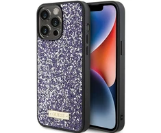 Dėklas GUESS GUHCP15LPFGSBSBSBSPP IPHONE 15 PRO 6.1 "PURPLE/PURPLE HARDCASE RHINESTONE METAL LOGO