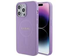 Guess GUHMP16XPSAHMCU Apple iPhone 16 Pro Max 6.9″ violetinės spalvos kietas dėklas Saffiano MagSafe