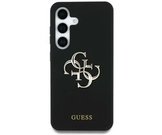 Dėklas Guess Silicone Big 4G Logo Bottom Script Samsung Galaxy S25 Ultra juodos spalvos