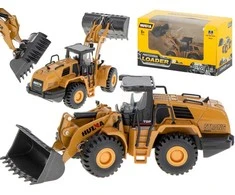 H-Toys ekskavatoriaus krovininis ratinis buldozeris, metaliniai modeliai, lieti H-toys 1813, 1:60