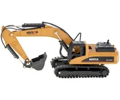Lietimui skirtas H-toys 1710 1:50 metalinis vikšrinio krautuvo su kaušu ekskavatoriaus modelis