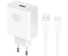 HN-110600E00 Honor originalus kelioninis įkroviklis 66W + USB-C duomenų kabelis baltas