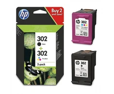 Hewlett Packard (HP) HP 302 2 juodų / trijų spalvų rašalo kasečių pakuotė, 190/165 puslapiai, skirtos HP Deskjet 1110/2130/3630, HP Envy 4520