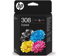 Hewlett Packard (HP) HP 308 Juodas/Tri-Color Ink Cartridge Combo 2 vnt.