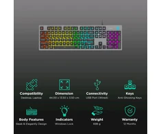Klaviatūra HP K500Y/F USB Membrane Klaviatūra žaidimams RGB / ENG