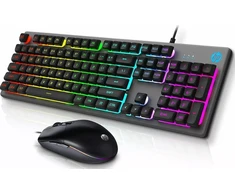 HP KM300F Klaviatūra žaidimams ir pelė USB / ENG / 6400DPI / RGB