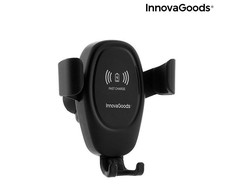InnovaGoods V0103067 Air Vent Car Holder With Wireless Charging + Micro USB Cable Juodas