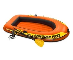 Oars Intex Explorer Pro 300 komplektas pripučiama valtis su irklais ir siurbliu Raudona/Geltona
