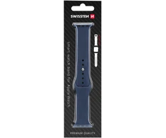Swissten Išmaniojo laikrodžio Apple 1/2/3/4/5/6/SE silikoninis dirželis, Mėlynos spalvos, 42/44mm