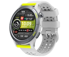 Išmanusis laikrodis Amazfit Cheetah Round, Titano spalvos korpusas su pilkos spalvos dirželiu