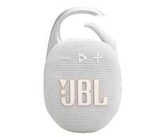 JBL Clip 5 nešiojama kolonėlė, Baltos spalvos