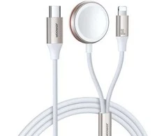 Greito įkrovimo magnetinis įkroviklis 2 viename Joyroom S-IW012 30W 1.5 m (baltas)