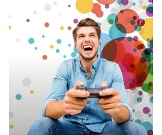 Į ausį įkišamos Ausinės su mikrofonu JVC HA-FX7G-AE "Gumy for Gaming", mėlynos