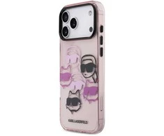 Karl Lagerfeld IML Multi K&amp;CH Heads dėklas skirtas Apple iPhone 17 Pro Max Rožinė