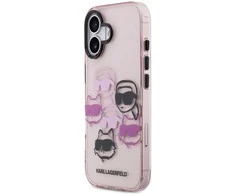 Karl Lagerfeld IML Multi K&CH Heads dėklas skirtas Apple iPhone 17 Rožinė